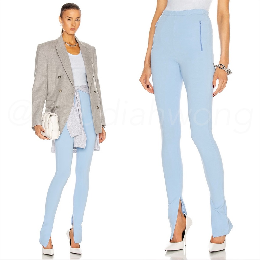 New WARDROBE.NYC Side Zip Legging Pants in Mid Blue